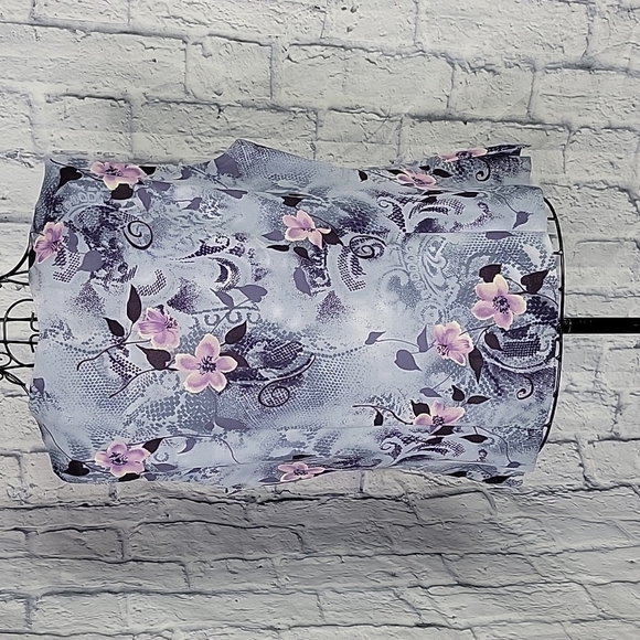 LAURA SCOTT‎ Purple Floral Blouse Medium - Picture 4 of 6